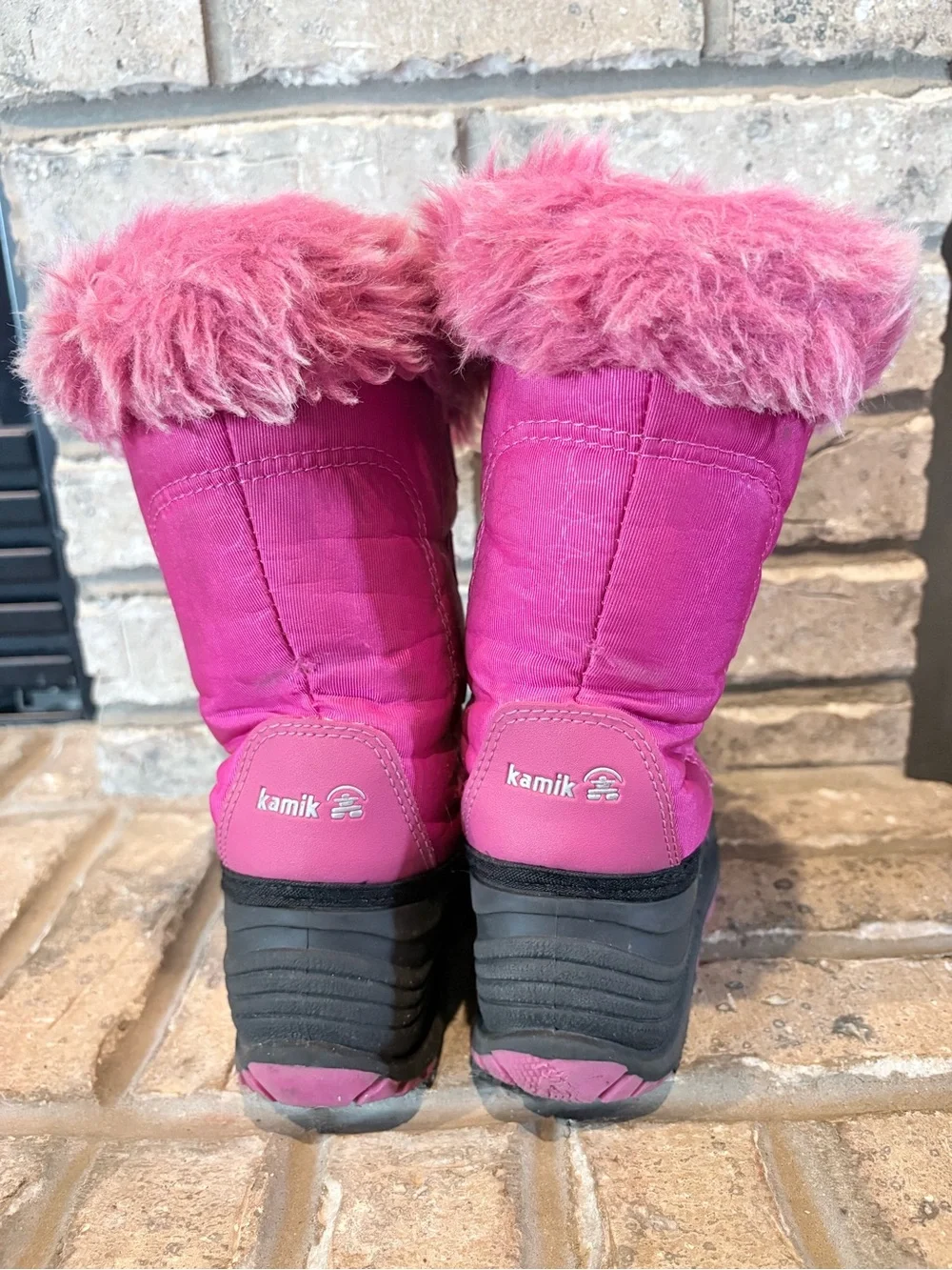 Kamik Kids Pink Faux-Fur Winter Snow Boot